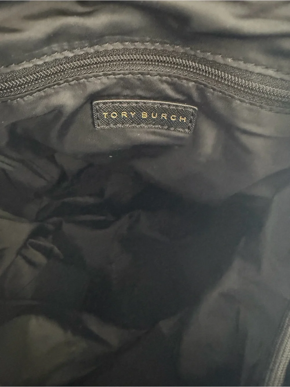 Tory Burch Scout Mini Nylon Backpack Black Drawstring Travel Bag